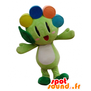 Mascotte della NATO, fiore verde, arancione, giallo e blu - MASFR26660 - Yuru-Chara mascotte giapponese