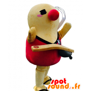 Mascot Kanzaki, gul og rød mann, lubben og morsom - MASFR26661 - Yuru-Chara japanske Mascots