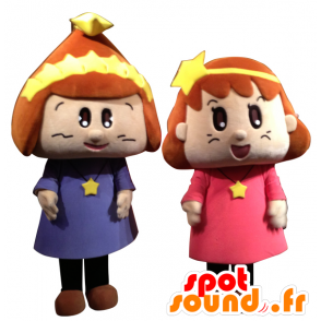 Mascot Killala and Urara, 2 girls with colorful dresses - MASFR26663 - Yuru-Chara Japanese mascots