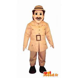 Indiana Jones-stil explorer maskot. Explorer-kostym - Spotsound