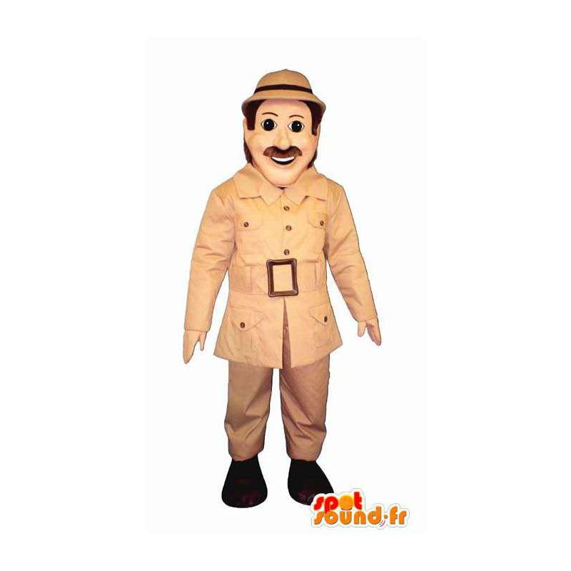 Indiana Jones-stil explorer maskot. Explorer-kostym - Spotsound