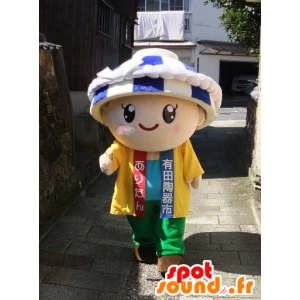 Mascotte de Aritan, petit garçon avec un bol sur la tête - MASFR26666 - Mascottes Yuru-Chara Japonaises