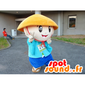 Mascotte de Tabimaru, de garçon asiatique, avec un chapeau - MASFR26679 - Mascottes Yuru-Chara Japonaises