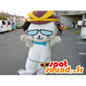 Mascot Sabanyan, valkoinen kissa samurai - MASFR26680 - Mascottes Yuru-Chara Japonaises