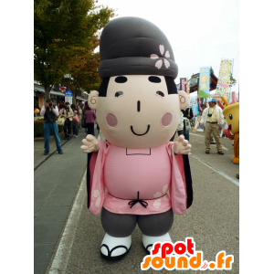 Mascotte de Michi-fu kun, d'homme japonais habillé en rose - MASFR26682 - Mascottes Yuru-Chara Japonaises