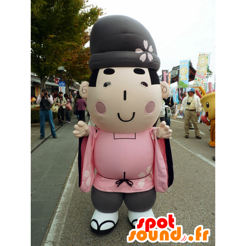道風くんのマスコット、ピンクの服を着た日本人男性-MASFR26682-日本のゆるキャラのマスコット