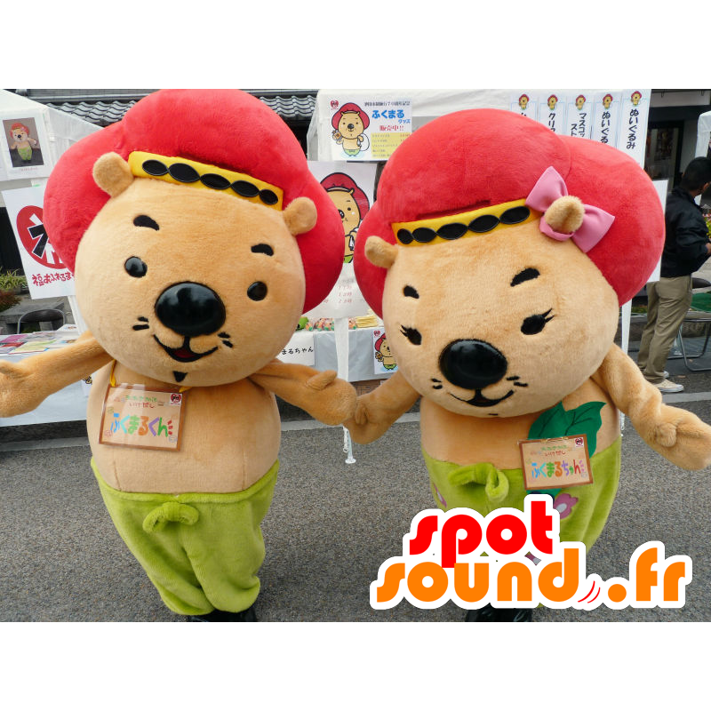 ゆるキャラマスコット日本人 の マスコット福丸くんと福丸ちゃん2匹のコアラ ゆるキャラマスコット日本人 の マスコット福丸くんと福丸ちゃん2匹のコアラ