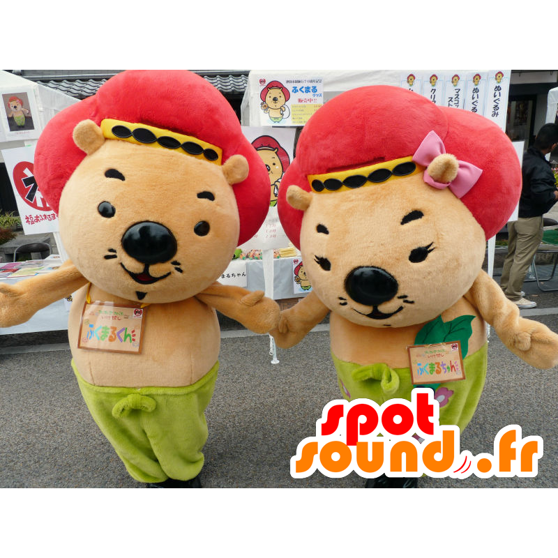 Mascot Fukumaru kun e Fukumaru chan 2 coalas - MASFR26684 - Yuru-Chara Mascotes japoneses