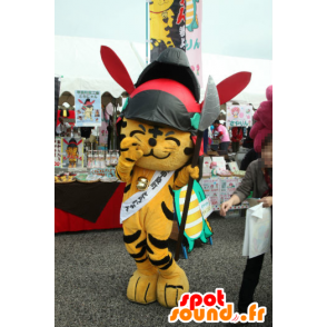 Toranyan mascot, orange and black tiger with a big helmet - MASFR26685 - Yuru-Chara Japanese mascots