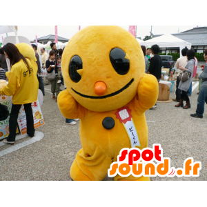 Mascotte de Pee kun, bonhomme jaune orangé, avec de grands yeux - MASFR26686 - Mascottes Yuru-Chara Japonaises