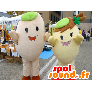 Mascots Nukachu i Nukapy, 2 olbrzymie ziarna ryżu - MASFR26690 - Yuru-Chara japońskie Maskotki