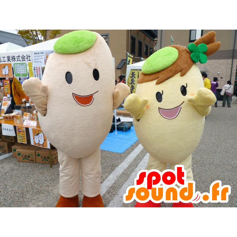 Mascots and Nukapy Nukachu, 2 giant rice grains - MASFR26690 - Yuru-Chara Japanese mascots