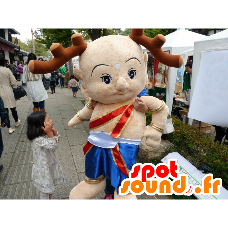 Sento kun mascot, with wooden Buddha on the head - MASFR26695 - Yuru-Chara Japanese mascots