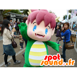 Mascot Sayarin, groen en roze draak Sayama - MASFR26697 - Yuru-Chara Japanse Mascottes