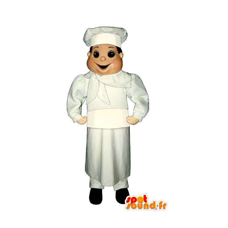 Kokk maskot med et forkle og en kokk lue - MASFR006959 - Man Maskoter
