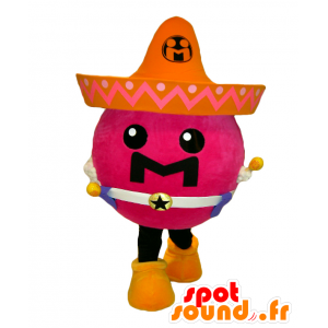 Mascot Sun chago, snømann med en meksikansk hat - MASFR26700 - Yuru-Chara japanske Mascots