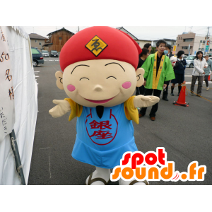 Mascot Ebisu Ginza, Japanese dressed in colorful attire - MASFR26701 - Yuru-Chara Japanese mascots