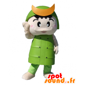 Mascot Tsunuga kun samurai grønn og gul drakt - MASFR26709 - Yuru-Chara japanske Mascots