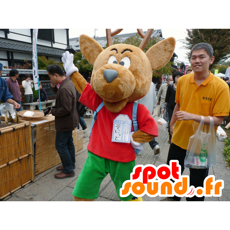 Mascot Sonitto, elanden, rendieren, rode en groene outfit - MASFR26710 - Yuru-Chara Japanse Mascottes