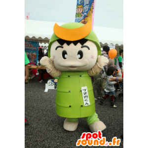 Mascot Tsunuga kun, samurai holding green and yellow - MASFR26715 - Yuru-Chara Japanese mascots