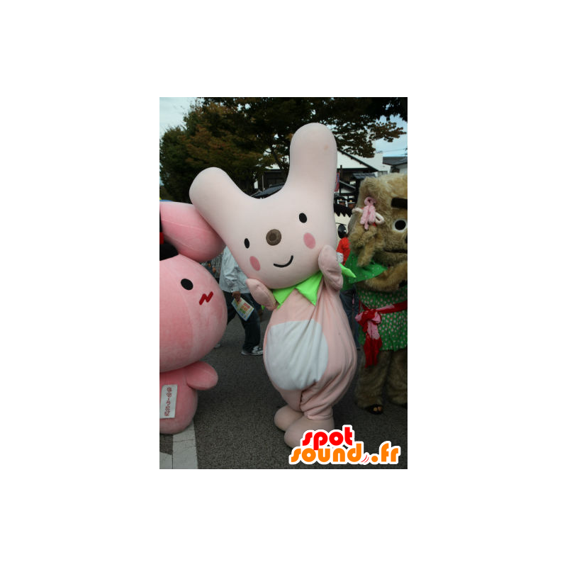 Carmine mascot, pink and white rabbit, very original - MASFR26717 - Yuru-Chara Japanese mascots