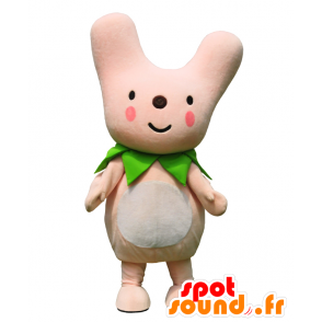 Carmine mascot, pink and white rabbit, very original - MASFR26717 - Yuru-Chara Japanese mascots