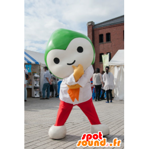 Mascot Choruru, grønn og hvit mann i rød kjole - MASFR26718 - Yuru-Chara japanske Mascots