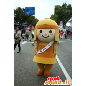 Mascot HaniTan, oranssi samurai kuulokkeilla - MASFR26719 - Mascottes Yuru-Chara Japonaises