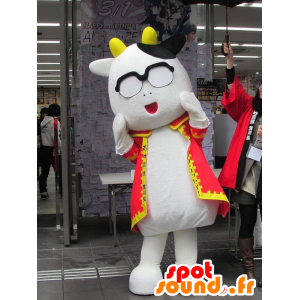 Mascotte Dottore Arakawa, mucca gigante in abito rosso - MASFR26720 - Yuru-Chara mascotte giapponese