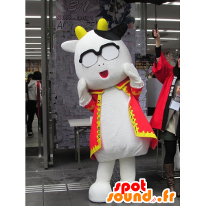 Mascot Tohtori Arakawa, jättiläinen lehmä punainen mekko - MASFR26720 - Mascottes Yuru-Chara Japonaises