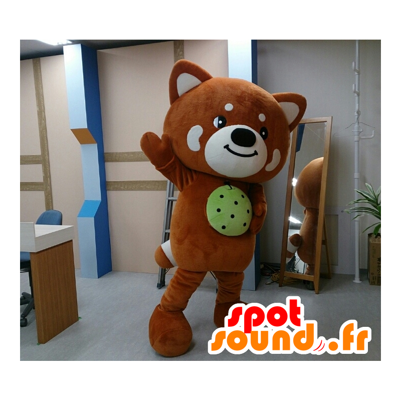 Mascot Ichikawa Nashimaru, καφέ και λευκό αλεπού - MASFR26723 - Yuru-Χαρά ιαπωνική Μασκότ