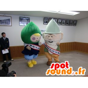 Mascot Komi-machi und Putirittsu, eine Wassermelone und ein Kobold - MASFR26725 - Yuru-Chara japanischen Maskottchen