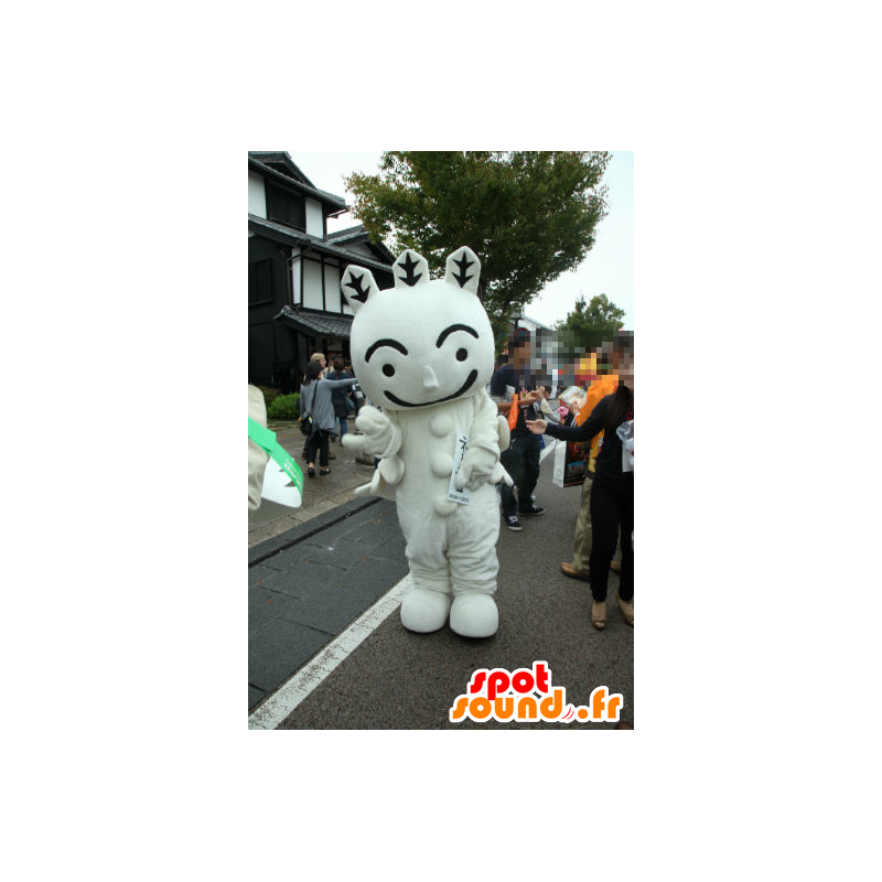 Mascot Nieve hombre blanco y negro, muy original - MASFR26730 - Yuru-Chara mascotas japonesas