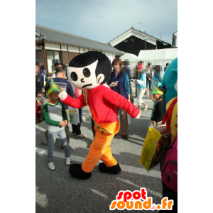 Saut-kun Maskottchen, mann, junge Kleid in rot und orange - Japanische Yuru-Chara-Maskottchen - MASFR26732 - SpotSound.fr