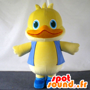 Mascot ducky, gele eend en oranje, met blauwe ogen - MASFR26733 - Yuru-Chara Japanse Mascottes