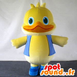 Mascotte Ducky, anatra gialla e arancione, con gli occhi azzurri - MASFR26733 - Yuru-Chara mascotte giapponese