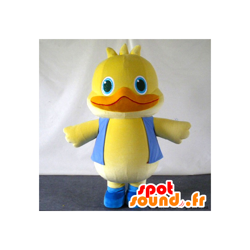 Mascot ducky, pato amarelo e laranja, com olhos azuis - MASFR26733 - Yuru-Chara Mascotes japoneses