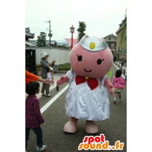 桃姫のマスコット、王冠をかぶったピンクの男-MASFR26734-日本のゆるキャラのマスコット
