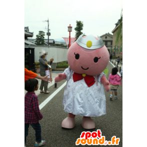 Mascotte de Momohime, de bonhomme rose avec une couronne - MASFR26734 - Mascottes Yuru-Chara Japonaises