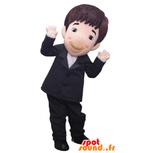 Mascot Koji Imada hombre vestido con traje negro - MASFR26735 - Yuru-Chara mascotas japonesas