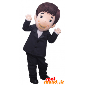 Mascot Koji Imada homem vestido de terno preto - MASFR26735 - Yuru-Chara Mascotes japoneses