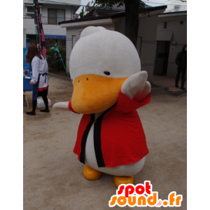 Maskotti Sugamo Jizo valkoinen ankka ja oranssi, jättiläinen - MASFR26736 - Mascottes Yuru-Chara Japonaises