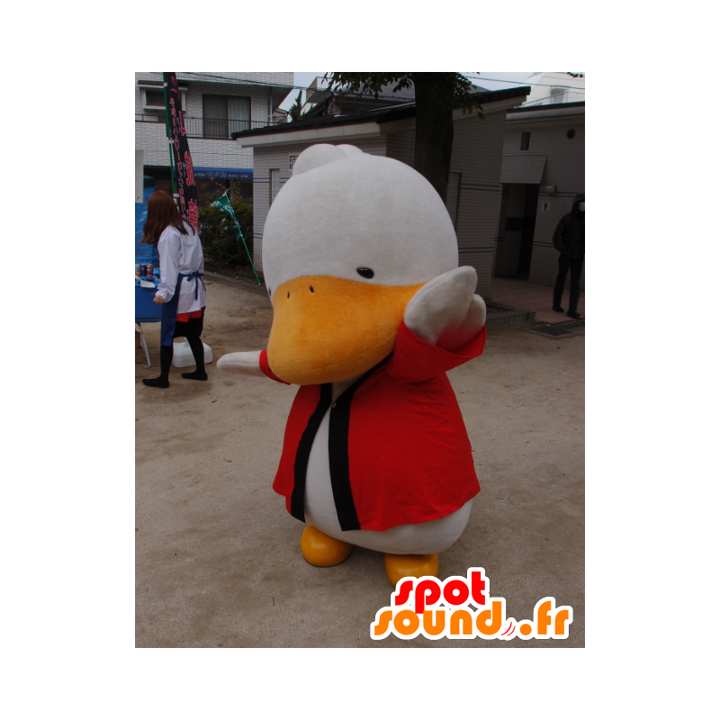 Mascot Sugamo Jizo pato blanco y naranja, el gigante - MASFR26736 - Yuru-Chara mascotas japonesas