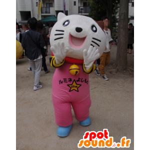 Nyan mascot Rumi, white cat, dressed in pink - MASFR26739 - Yuru-Chara Japanese mascots