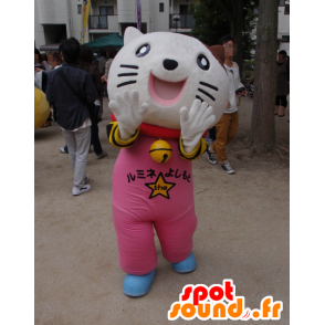 Nyan mascot Rumi, white cat, dressed in pink - MASFR26739 - Yuru-Chara Japanese mascots