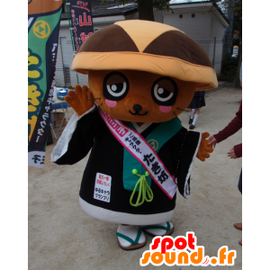 Mascotte de Taki Bow, souris, rat marron avec un grand chapeau - MASFR26740 - Mascottes Yuru-Chara Japonaises