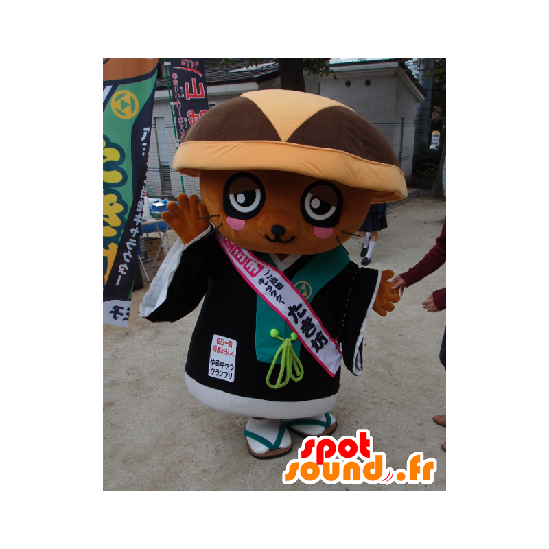 Mascota Taki arco, ratón, rata marrón con un sombrero grande - MASFR26740 - Yuru-Chara mascotas japonesas