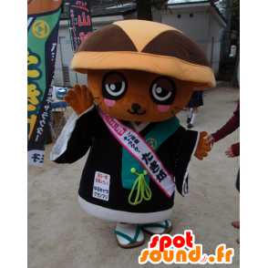 Taki Bow mascotte, topo, ratto marrone con un grande cappello - MASFR26740 - Yuru-Chara mascotte giapponese