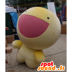 Mascot Funya Morake, grote gele vent, Smiley - MASFR26741 - Yuru-Chara Japanse Mascottes