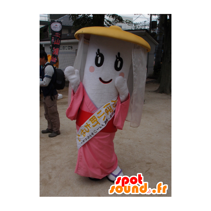 Komachi chan mascot, pink princess with a veil - MASFR26742 - Yuru-Chara Japanese mascots